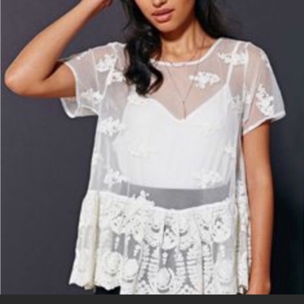 Urban Outfitters Kimchi Blue White Lace Top